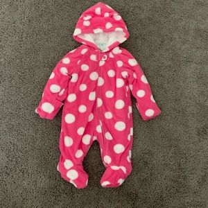 Polka dot fleece bodysuit